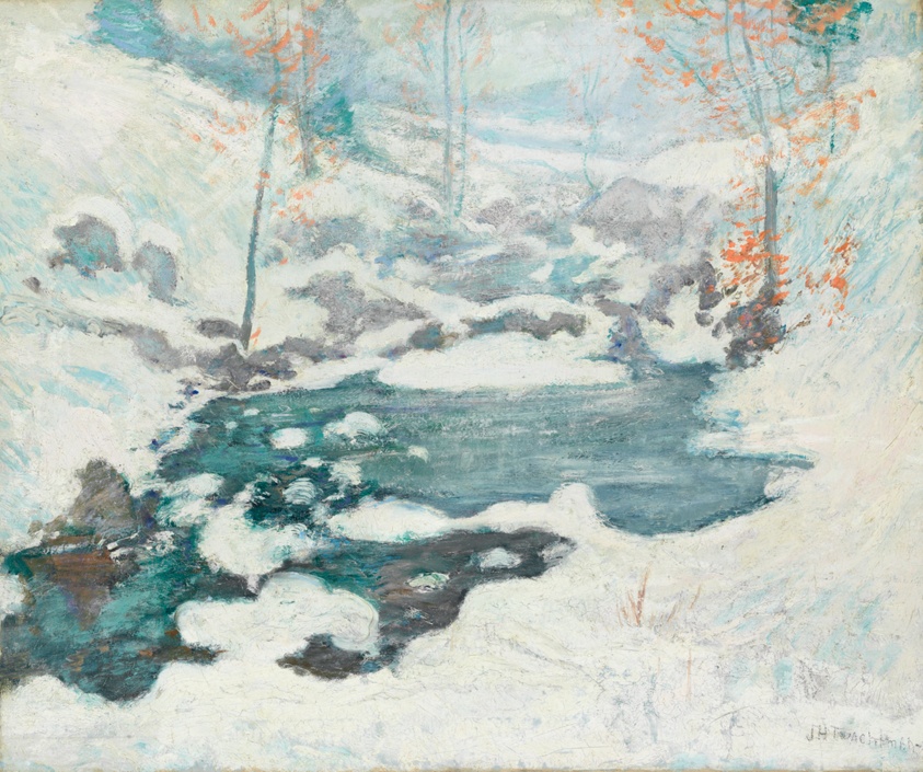 a painting of an icy landscape